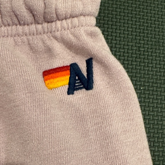 Aviator Nation Pink Sweatpants with Rainbow Heart - Picture 2 of 8
